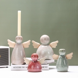 CERAMIC ANGEL CANDLEHOLDER